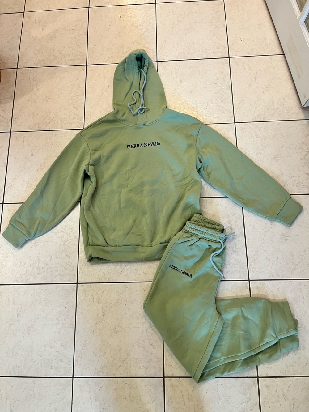 SHEIN Light Green Kids Hoodie Sweatpants Set